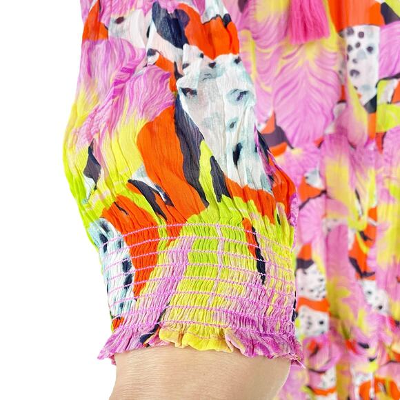 ANTHROPOLOGIE Yukiko Noritake NWT Marais Printed Chiffon Maxi Dress Canary XXS - Picture 7 of 11